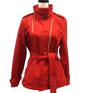 KENNETH Cole Reaction Orange Soft Shell Mock Neck Winter Jacket Size Medium